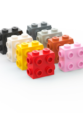 LEGO乐高 67329 黑 白 黄 深灰 浅灰 粉 1X2X1.66 三侧转接凸点砖