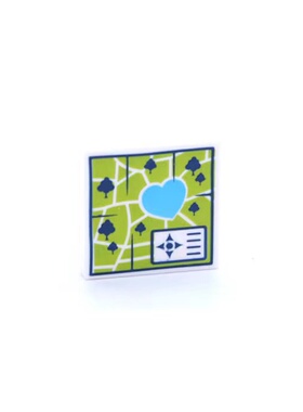 LEGO乐高 白色 3068bpb1135  6213386 2x2 心湖城地图印刷光面