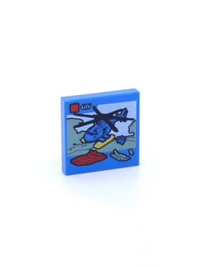 LEGO乐高 蓝色3068bpb0937 2x2玩具飞机封面印刷件 光面板6120258