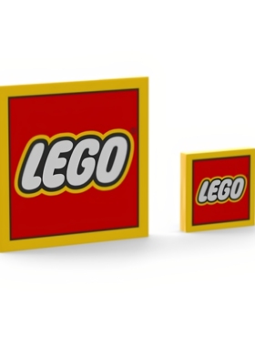 乐高LEGO 黄色4x4 乐高标志印刷件 1751pb015 3068pb0214乐高logo