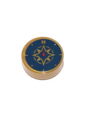 乐高 珍珠金色98138pb045 25619 6141970 1x1罗盘指南针印刷光面