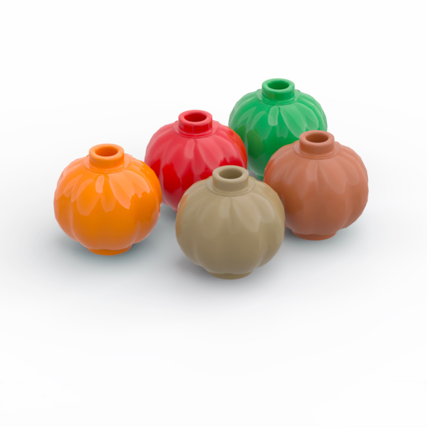 LEGO乐高 橙色 51270 6267125圆形灯笼南瓜植物食物 深橙色 红色