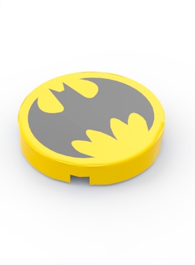 乐高LEGO 黄色14769pb120 2x2 蝙蝠印刷件