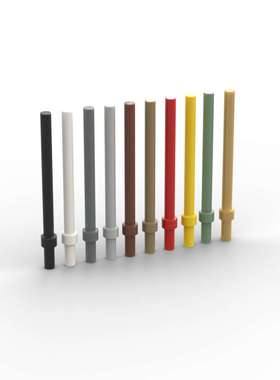 乐高63965 18274 28921 1x6带截止圆棒黑白深灰浅灰棕红黄金深米