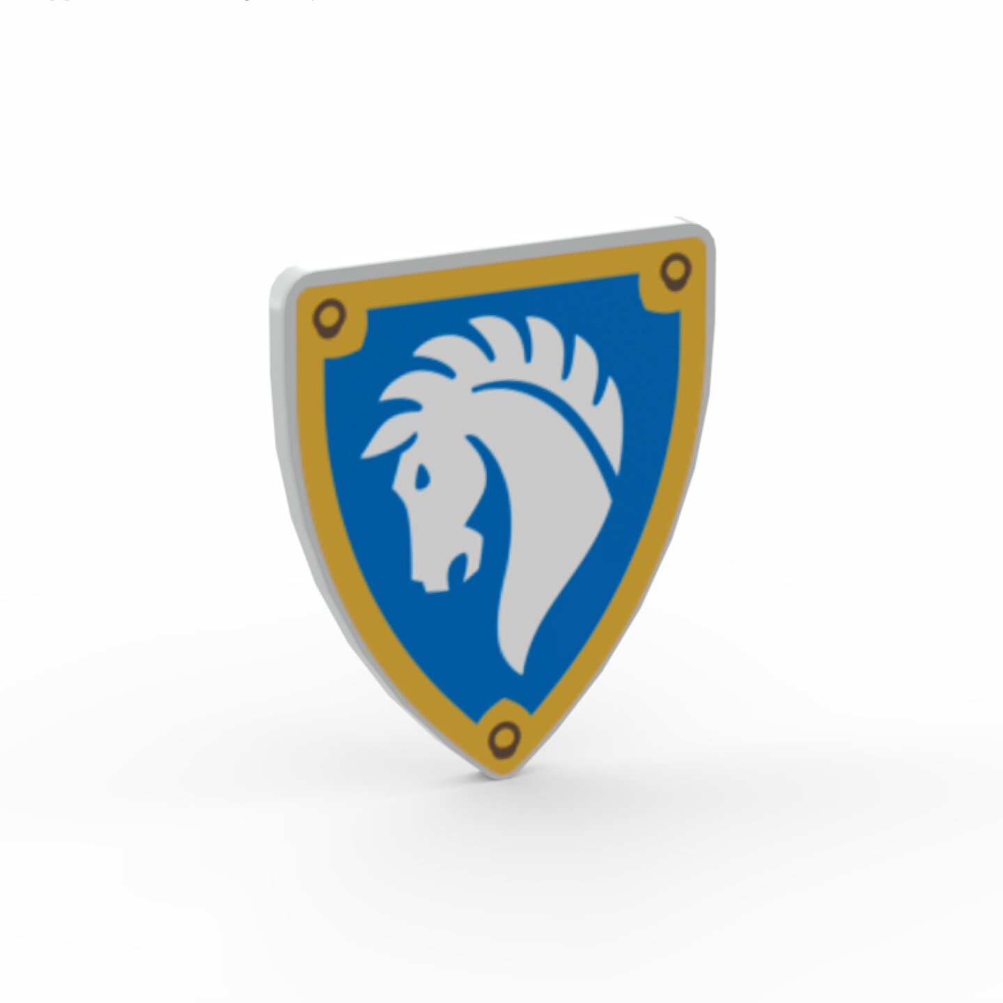 LEGO乐高 浅灰色白马盾牌3846pb079 6538807城堡人仔手持武器配件