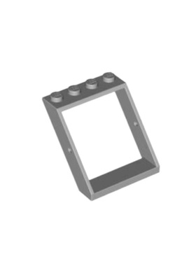 LEGO乐高 浅灰色 4447 4270298 4x4x3 斜天窗 屋顶窗