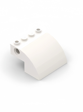 LEGO乐高 白色61487 4x4x2 带栓孔 弧形砖 6296243