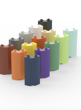 乐高 LEGO 30987 63430 2x2x5 弧形墙壁板 白 红棕 米 浅灰