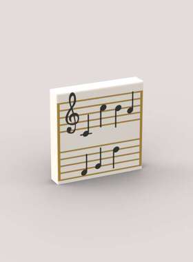 LEGO乐高 白色3068bpb1291 6288537 2x2乐谱 五线谱印刷光面