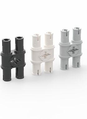 LEGO乐高 科技零配件 32138 65098 两侧双栓带十字孔 黑 浅灰 白