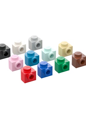 LEGO乐高 3386 1x1x2/3单侧半弧面带孔凸点砖 黑白浅灰红绿米棕