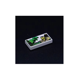 乐高LEGO 白色3069bpx16 1x2 恐龙 侏罗纪公园 丛林探险印刷光面