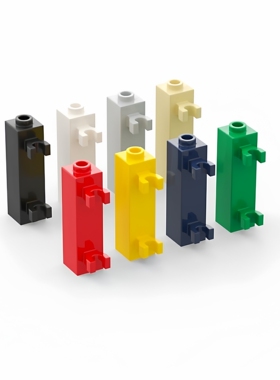 LEGO乐高 60583b 1x1x3 单侧带两横夹口砖 米色中黄红色