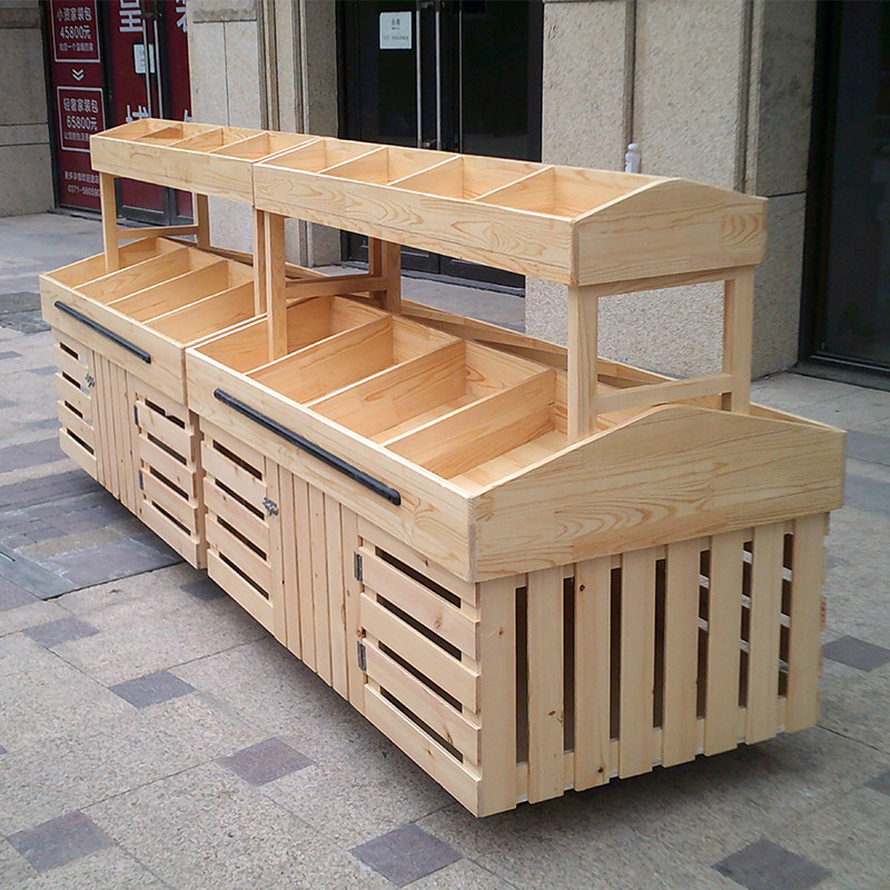 水果货架超市展示架木质蔬菜货架水果店货架木质糖果饼干柜架子