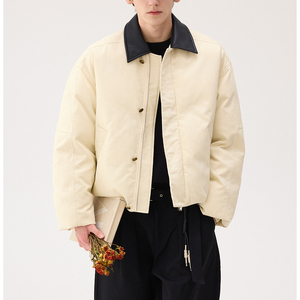 MY209P140 冬季高级感皮领拼接加棉棉服重磅防风棉衣男士保暖外套，男装棉衣，星座1115（原A403）