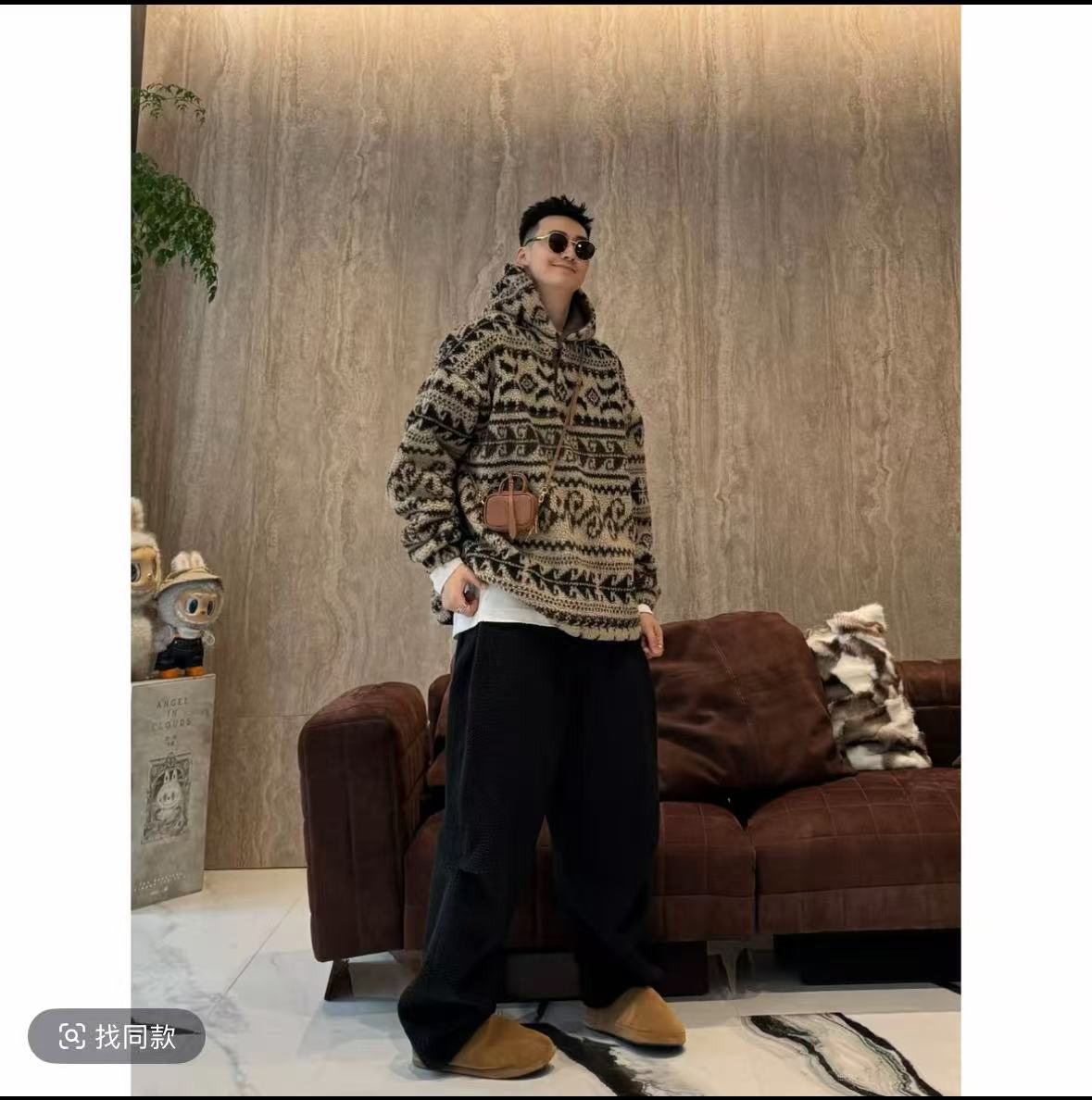 WY08P90现货网图费尔岛摇粒绒男女情侣毛绒卫衣时髦保暖加绒外套，男装棉衣，星座1115（原A403）