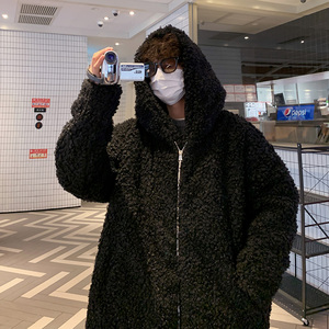 DY20特P120 冬季宽松环保毛毛皮草男生加棉加厚中长款保暖外套，男装棉衣，星座1115（原A403）