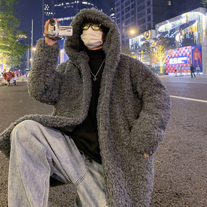 DY20特批P120 现货 重磅加绒加厚毛绒外套潮男毛毛棉服羊羔绒衣服图片