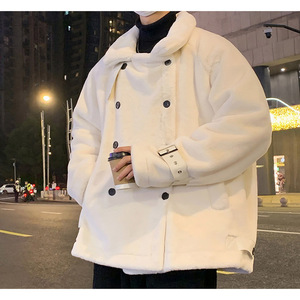 DY27P130 现货羊羔毛外套男女同款情侣装皮毛一体仿皮草保暖棉服图片