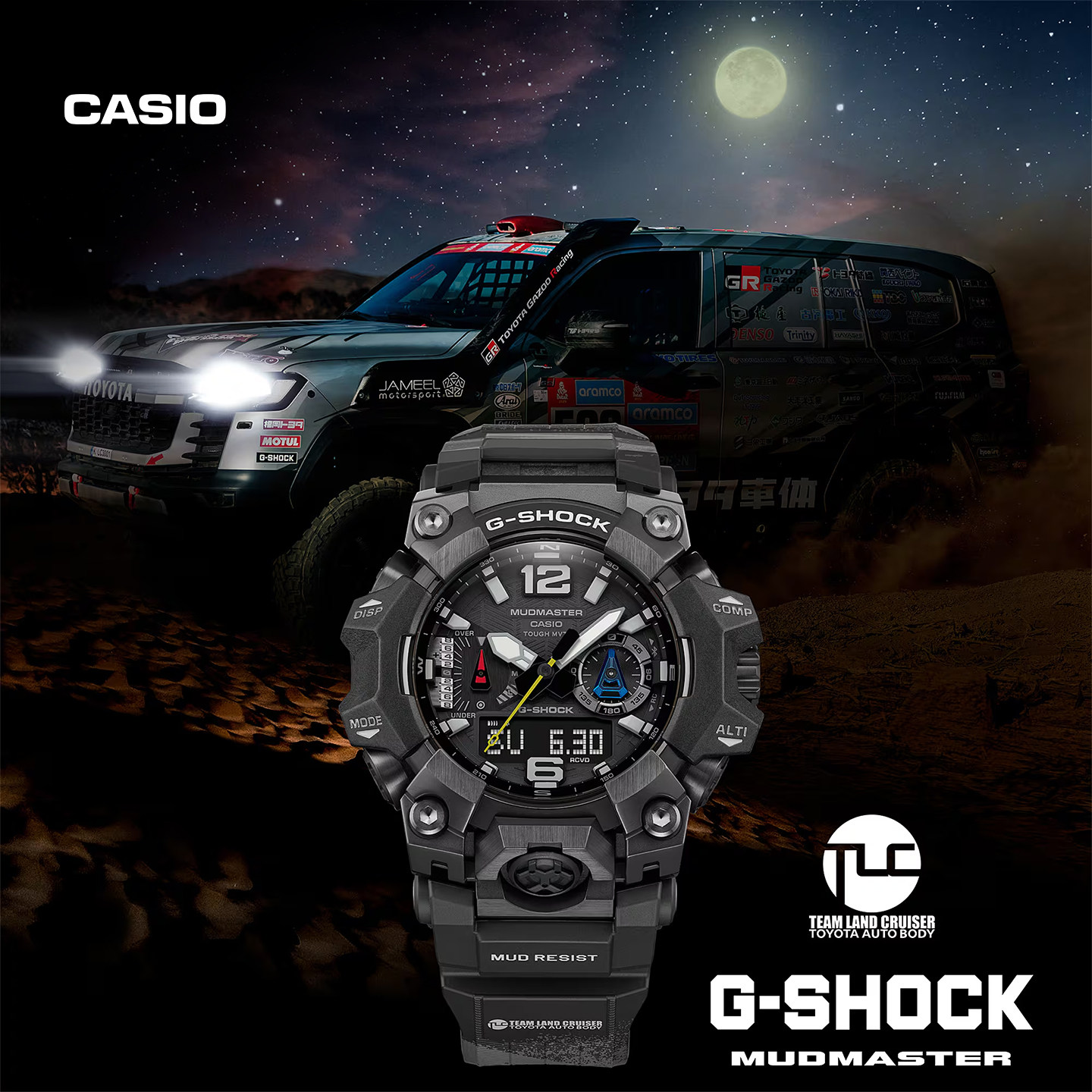 卡西欧官方旗舰店GWG-B1000TLC合作泥王防泥户外手表男G-SHOCK