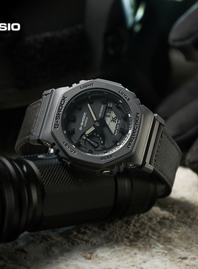 【新年礼物】卡西欧旗舰店GA-2100BCE尼龙表带学生手表男 G-SHOCK