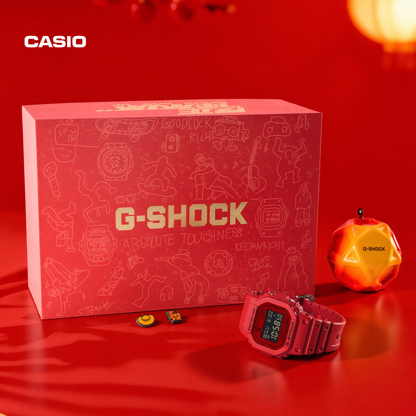 【新年礼物】卡西欧官方旗舰店lconicRed八角方块手表礼盒G-SHOCK,手表,日韩腕表,淘宝优惠券,粉丝福利购,淘宝优惠卷