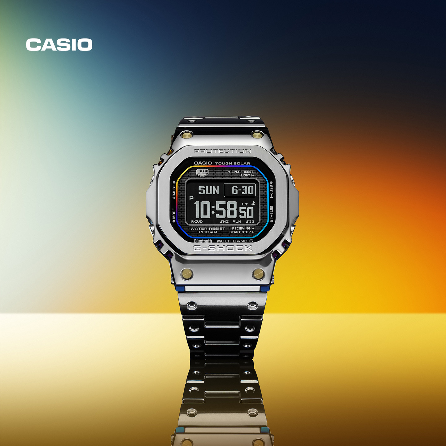 卡西欧官方旗舰店GMW-BZ5000全新耀彩全金属手表G-SHOCK