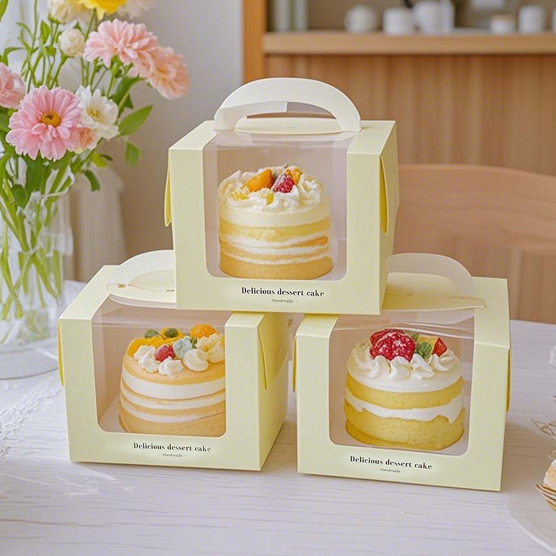 四寸蛋糕包装盒手提加高加厚