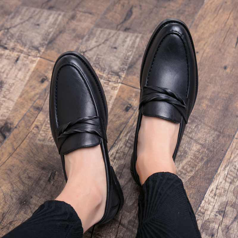 男士英伦一脚蹬皮鞋正装休闲男鞋