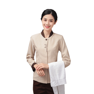 星级酒店保洁工作服秋冬装男女客房服务员医院楼层物业清洁工服装