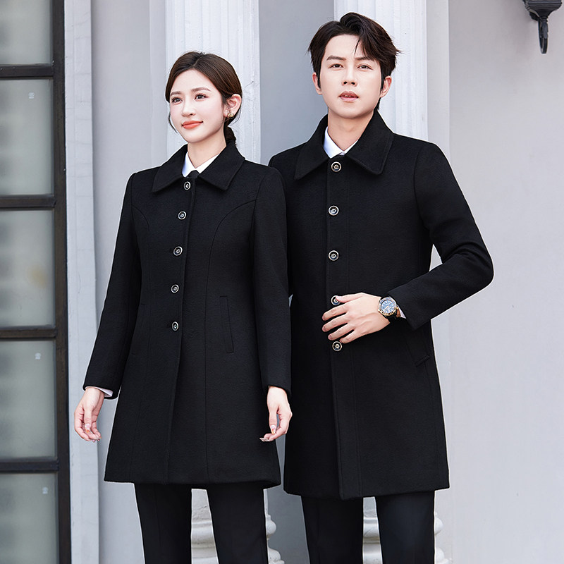 物业客服前台春秋毛呢大衣男女珠宝金饰服务员工装冬加厚酒店经理