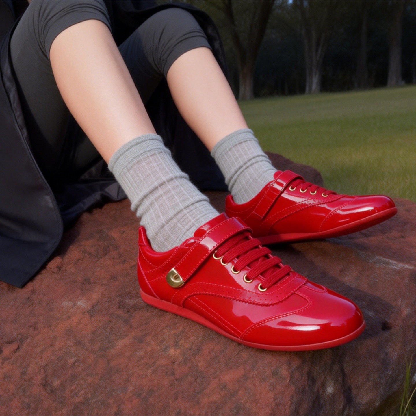 2025春秋纯皮欧货时尚红色情侣运动休闲鞋舒适潮流精致平底小红鞋,女鞋,深口单鞋,淘宝优惠券,粉丝福利购,淘宝优惠卷