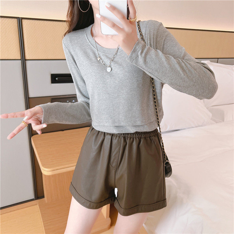 외출용 수유복 상의 긴팔 티셔츠 산후 수유복 봄 가을 순면 수유복 하의 셔츠