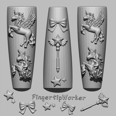 FingertipWorker｜原创超可爱独角兽飞马、魔法棒百搭小众模具