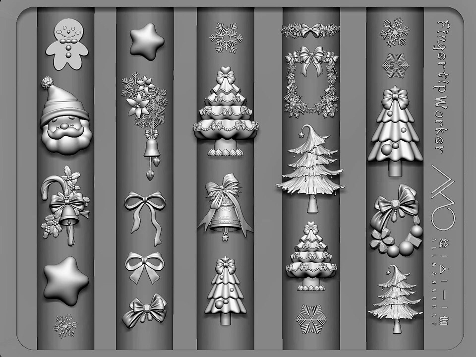 【美甲模具】FingertipWorker新款超全圣诞树圣诞老人模具圣诞节