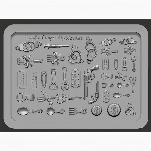 【美甲模具】FingertipWorker新品美甲模具玩具总动员剪刀手铐勺