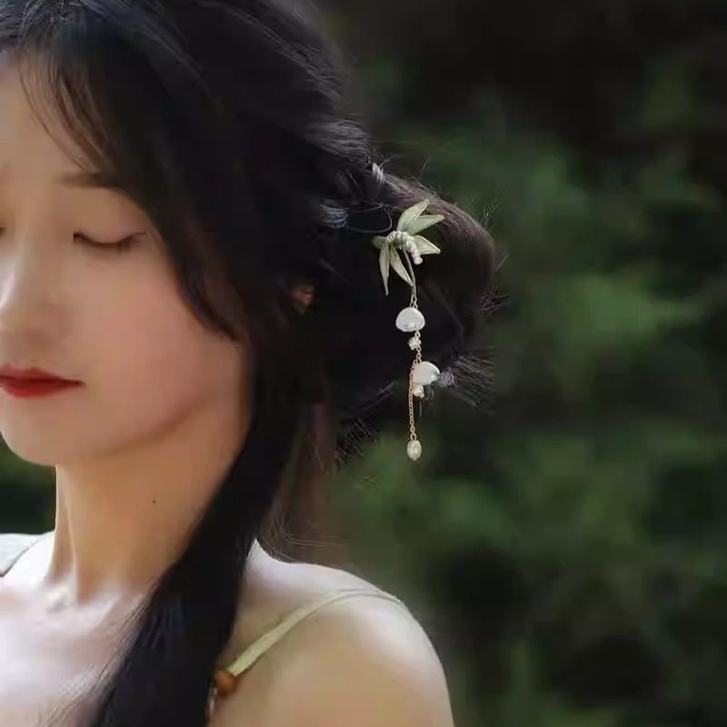 掐丝手工布艺清冷小竹子簪气质