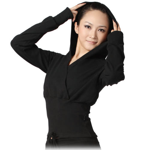 红雨舞蹈服女士长袖上衣广场舞服装练功服瑜伽服健美操上装秋冬