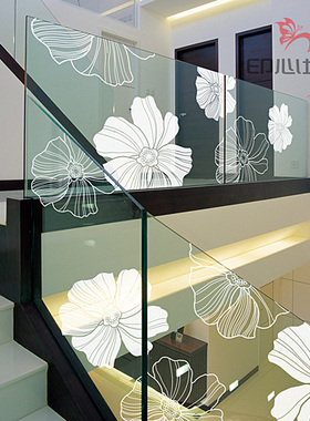 H007田园花卉 楼梯扶手玻璃贴花 电器贴 瓷砖贴 冰箱贴 橱窗墙贴