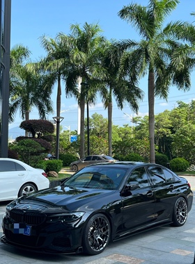 宝马3系外观改装CMST碳纤维亮黑侧裙