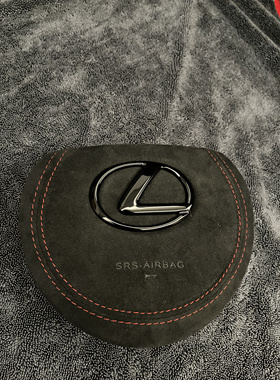 雷克萨斯方向盘喇叭盖改装翻毛皮黑皮