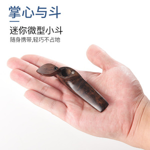 烟斗黑檀木手工便携烟丝斗直式迷你烟丝烟斗男士烟具旅行小烟斗