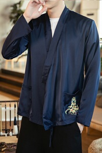 汉元素青年斜襟汉服上衣敦煌刺绣大码茶服外套复古风唐装 Y12-P50图片