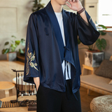 秋季汉元素休闲斜襟汉服上衣刺绣大码茶服外套复古风唐装Y13-P50，男装民族服装，星座301D-2(原钱塘4011)