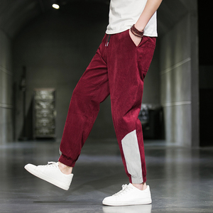 青年宽松束脚灯芯绒裤男潮牌ins工装大码休闲裤哈伦裤-K35-P55,男装休闲裤,星座301D-2(原钱塘4011)