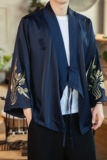 秋季汉元素休闲斜襟汉服上衣刺绣大码茶服外套复古风唐装Y13-P50，男装民族服装，星座301D-2(原钱塘4011)