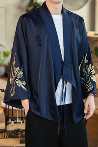 秋季汉元素休闲斜襟汉服上衣刺绣大码茶服外套复古风唐装 Y13-P50图片