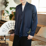 汉元素青年斜襟汉服上衣敦煌刺绣大码茶服外套复古风唐装Y12-P50，男装民族服装，星座301D-2(原钱塘4011)