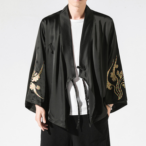 秋季复古汉元素休闲斜襟汉服上衣刺绣茶服外套复古风唐装 Y13-P50图片