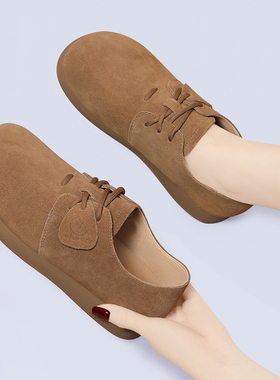 单鞋女软底妈妈鞋2025新款春秋季孕妇鞋平底圆头复古舒适中老年鞋